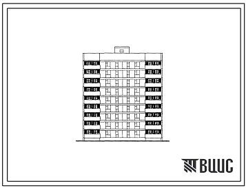 Типовой проект 87-081п/2 Блок-секция рядовая 9-этажная 36-квартирная Р-2Б-2Б-3А-3Б  со стенами из крупных легкобетонных блоков