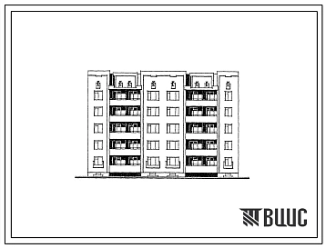 Типовой проект 67-042/1.2 Двойная блок-секция рядовая 5-этажная 20-квартирная 2Б-3Б-2Б-3Б. Для строительства во 2В климатическом подрайоне (львовская область).