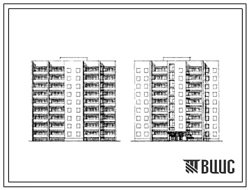 Типовой проект 85-017/1 Девятиэтажная 54-квартирная блок-секция 1Б.2Б.2Б.2Б.3Б.3Б.