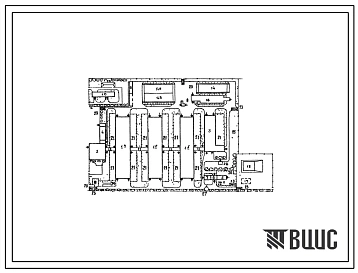 Типовой проект 819-227 Комплексы по производству молока на 800 и 1200 коров боксового содержания (мобильная раздача кормов, удаление навоза скреперными установками). Схема генплана