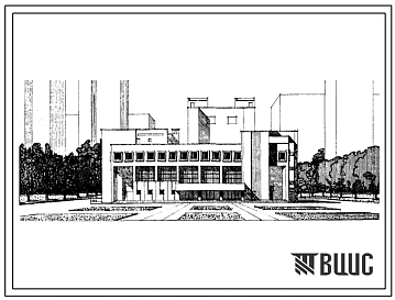 Типовой проект 264-12-162 Городской дом культуры с залом на 700 мест, кафе на 75 мест и танцзалом на 100 пар  (стены из кирпича). Для строительства в IВ климатическом подрайоне, II и III климатических районах.