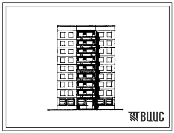 Типовой проект 140-020/1 Блок-секция девятиэтажная 24 квартирная с нежилыми помещениями в 1 этаже (однокомнатных 1Б — 8, трехкомнатных 3Б — 16). Для строительства в IВ, IIВ и IIIБ климатических подрайонах.