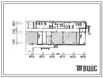Типовой проект П-2-95(701-2-30с.85) Вспомогательные помещения 1 этажа склада непродовольственных товаров складской площадью 5тыс.кв.м., (убежище на 95 человек, размеры убежища 30,7м на 12м, режимы вентиляции 1,2).