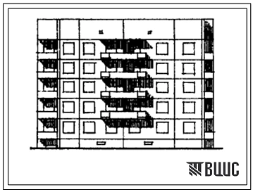 Типовой проект 108-040/1 Блок-секция пятиэтажная торцовая правая на 20 квартир (однокомнатных 1Б-5, двухкомнатных 2Б-5, трехкомнатных 3Б-5, четырехкомнатных 4Б-5) . Для строительства в 1В, 2Б, 2В, 2Г, 3А климатических подрайонах.
