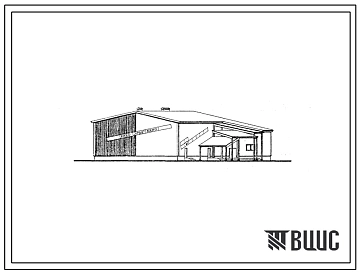 Типовой проект 261-13-137.13.86 Кинотеатр на 300 мест в легких металлических конструкциях комплектной поставки. Для городов Сургут и Нижневартовск. Здание одноэтажное. Стены из трехслойных панелей со стальными обшивками и минераловатным утеплителем.