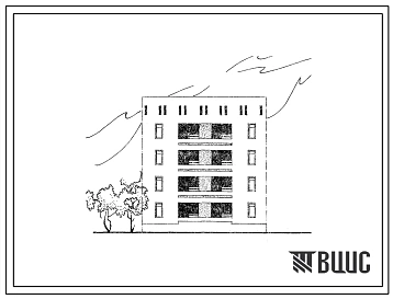 Типовой проект 63-018с.83 Блок-секция четырехэтажная восьмиквартирная рядовая с торцовыми окончаниями 2Б.3А.