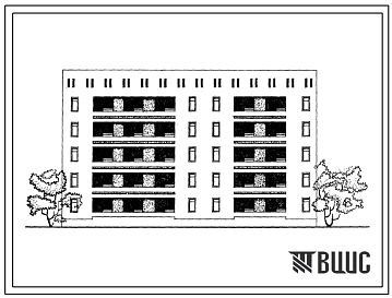 Типовой проект 63-032с.83 Блок-секция пятиэтажная 20-квартирная рядовая с торцовыми окончаниями 4Б.3Б.-3А.2Б.