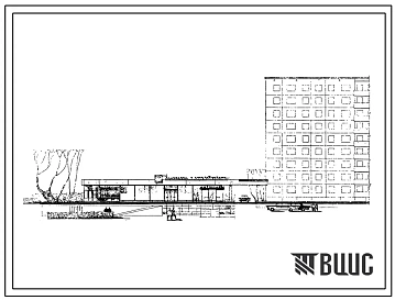 Типовой проект ДК-1605АМ/9 Домовая кухня с магазином кулинарии и полуфабрикатов, пристраиваемая к жилым домам серии 1605АМ/9 для строительства в г.Москве