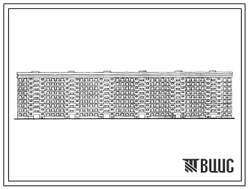 Типовой проект 1-464Д-100 Девятиэтажный шестисекционный крупнопанельный жилой дом на 216 квартир (однокомнатных  1, двухкомнатных  96, трехкомнатных  119). Для строительства в районах с расчетной наружной температурой -23?С.