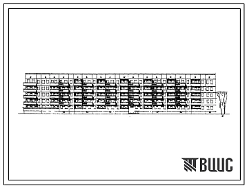 Типовой проект 111-108-1 Пятиэтажный восьмисекционный дом на 114 квартир для строительства с обычными геологическими условиями 2 строительно-климатической зоны и некоторые районы 1 и 3 строительно-климатических зон.