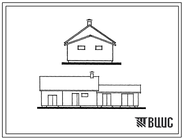 Типовой проект 194-000-561.13.87 Хозяйственная постройка с гаражом для индивидуальных застройщиков в сельской месности Латвийской ССР (С2Б)