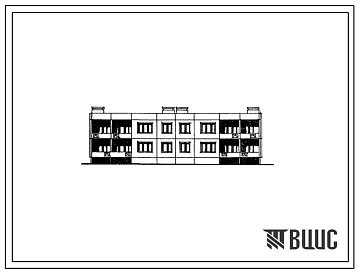 Типовой проект 111-210-8 Двухэтажный двухсекционный дом на 8 квартир (двухкомнатных 2Б-4; трехкомнатных 3Б-4).