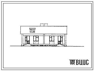 Типовой проект 183-18-15с Одноэтажный дом сна 2 двухкомнатные квартиры типа 2Б. Для строительства в 3В климатическом подрайоне, 4 климатическом районе Армянской ССР сейсмичностью 7 и 8 баллов