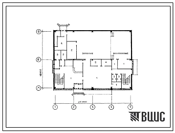 Типовой проект П-4-280(262-12-226с.83 262-12-227с.83) Помещения 1 этажа сельского клуба с залом на 200 мест в конструкциях серии ИИС-04, (убежище на 280 человек, размеры убежища 24м на 18м, режимы вентиляции 1).