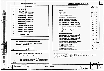 Альбом 1 Части 01.85, 02, 03 Чертежи архитектурно-строительные, отопление и вентиляция, водоснабжение и канализация ниже отм. 0.000