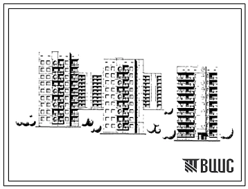 Типовой проект 135-091/1 Девятиэтажная блок-секция поворотная обратная  правая на 18 квартир типа 3Б. Для строительства в 4Г климатическом подрайоне