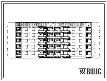 Типовой проект 87-0116П 5-этажная поворотная обратная блок-секция на 30 квартир (П-1Б.3А.3Б и 1Б.3А.3Б)