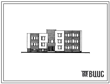 Типовой проект 212-013 Двух-трехэтажная блок-секция на пять квартир 3Б-4Б (рядовая).