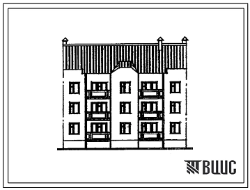 Типовой проект 192-056.91 Блок-секция 3-этажная 9-квартирная рядовая 2Б-2Б-2Б из монолитного железобетона