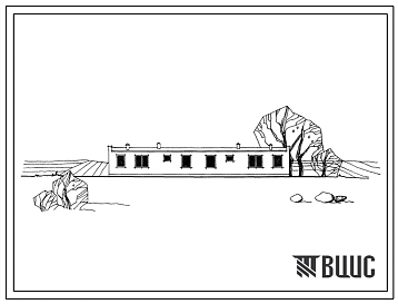 Типовой проект 184-52-109с 1-этажный 2-квартирный жилой дом с 3-комнатными квартирами (стены из обыкновенного глиняного кирпича).