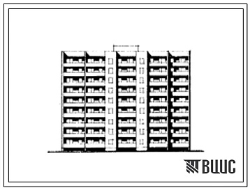Типовой проект 124-124-1/1 Девятиэтажный односекционный дом на 63 квартиры ( однокомнатных 1Б — 9, двухкомнатных 2Б — 36, трехкомнатных 3Б — 18).