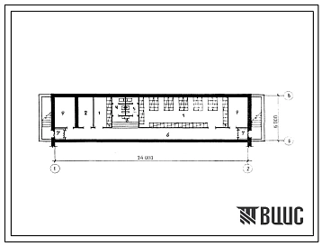 Типовой проект П-4(5)-50(411-1-160.90) Производственное помещение для авиаотделения на 60 человек, приспосабливаемые под ПРУ, (убежище на 50 человек, размеры убежища 24м на 6м, режимы вентиляции 1,2).