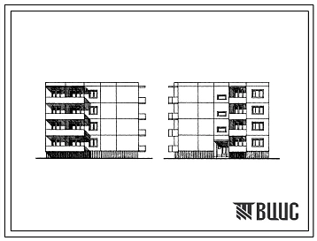 Типовой проект 121-040/1 Четырехэтажная блок-секция торцевая правая на 12 квартир (однокомнатных 1Б-4, двухкомнатных 2Б-4, трехкомнатных 3А-4). Для строительства в 1В климатическом подрайоне, 2 и 3 климатических районах