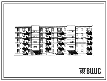 Типовой проект 114-022с Пятиэтажная двухсекционная 34 квартирная блок-секция 2Б.2Б.5А.-1Б.2Б.2Б.2Б. торцовая из крупных блоков.