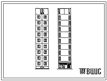 Типовой проект 97-0263.23.86 9-этажный лестничный блок-комплект 9ЛБ3 (для г. Караганды)