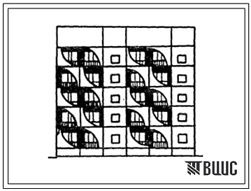 Типовой проект 125-059с.13.86 Блок-секция 5 этажная 15 квартирная торцовая левая 1Б-2Б-5Б (для Дагестанской АССР)
