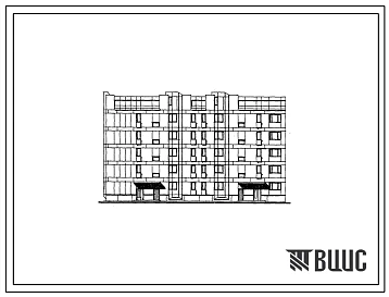 Типовой проект 123-019.2.1 Блок-секция 5-этажная 30-квартирная торцевая правая 1Б.2Б.4Б - 1Б.2Б.3Б