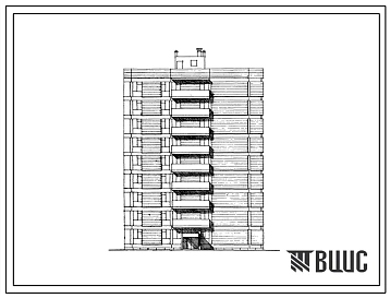 Типовой проект 111-06С Блок-секция торцевая правая на 27 квартир каркасно-панельных 9-этажных жилых домов (однокомнатных 1Б-9, двухкомнатных 2А-9, трехкомнатных 3А-1, четырехкомнатных 4Б-8). Для строительства в 4 климатическом районе Армянской ССР сейсмич
