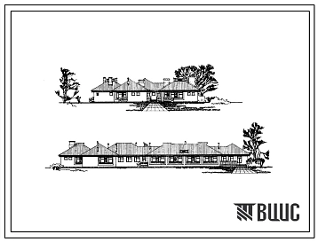 Типовой проект 224-2-6 Блокированное здание начальной школы на 4 класса с детскими яслями-садом на 50 мест. Для строительства во IIВ климатическом подрайоне Белорусской ССР.