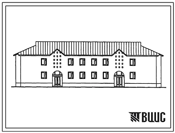 Типовой проект 114-12-229.90 Двухэтажный 12-квартирный кирпичный жилой дом с 1,2,3-комнатными квартирами