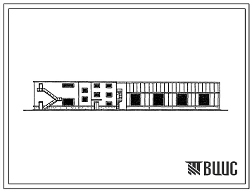 Типовой проект 816-1-109.87 Производственный корпус СТО с поэтапным строительством на 200, 300 и 400 энергонасыщенных тракторов в легких металлических конструкциях