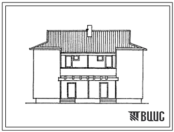 Типовой проект 184-52-267с.87 Двухэтажный 2-х квартирный дом с 2-х комнатными квартирами типа Б в двух уровнях