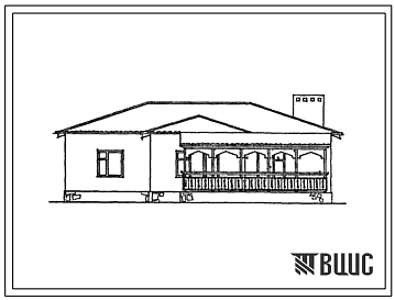 Типовой проект 185-42-171с.13.87 Одноэтажный одноквартирный 4 комнатный жилой дом (для Азербайджанской ССР)