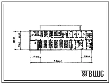 Типовой проект Б-2-300(416-7-169) Бытовые помещения,приспосабливаемые под ПРУ в подвале производственно-служебного корпуса для ремонтно-производственной базы электросетей  (убежище на 300 человек, размеры убежища 36м на 12м, режимы вентиляции 1,2,3).