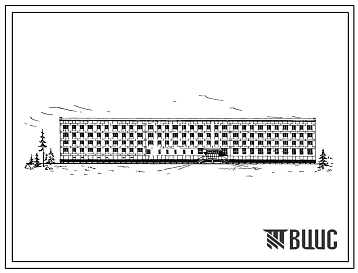 Типовой проект 163-123-10м Четырехэтажное трехсекционное общежитие на 397 мест для строительства в 1А, 1Б и 1Г климатических подрайонов с вечномерзлыми грунтами