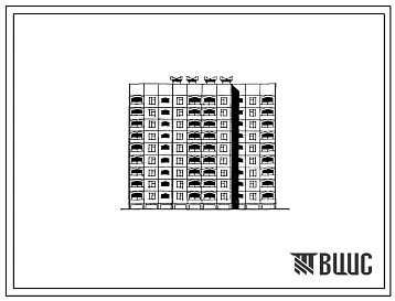 Типовой проект 165-013с.85 Девятиэтажная блок-секция рядовая с торцевыми окончаниями на 54 квартиры