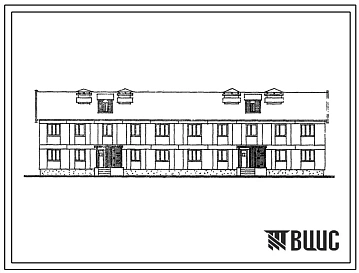 Типовой проект 113-115-130.85 Двухэтажный 8-квартирный секционный жилой дом арболитовой конструкции