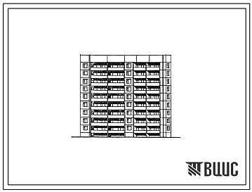 Типовой проект 75-028/1.2 Блок-секция 9 этажная 72 квартирная рядовая 1Б-1Б-2Б-3Б и 1Б-1Б-2Б-3Б с углом поворота 135
