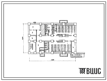 Типовой проект П-1-360(4161-119) Бытовые помещения , приспосабливаемые под ПРУ, в подвале здания бытовых и вспомогательных помещений механизированного склада (убежище на 360 человек, размеры убежища 24м на 15м, режимы вентиляции 1,2).