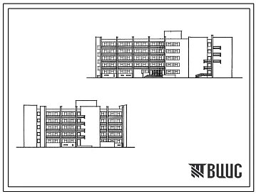 Типовой проект 244-2-20 Спальный корпус на 256 мест для домов отдыха. Для строительства в IВ климатическом подрайоне, II и III климатических районах.