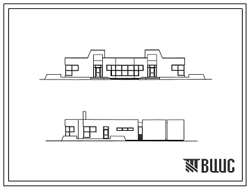 Типовой проект 274-23-27.91 Здание комплексного предприятия общественного питания быстрого обслуживания на 100 мест. Здание одноэтажное. Стены из кирпича.