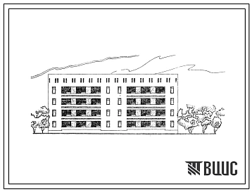 Типовой проект 63-021с.83 Блок-секция четырехэтажная 16-квартирная рядовая с торцовыми окончаниями 4Б.3Б.-3А.4А.