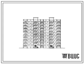 Типовой проект 153-04с Девятиэтажная блок-секция обратная на 53 квартиры (однокомнатных 1Б-17, двухкомнатных 2А-1, трехкомнатных 3А-18, четырехкомнатных 4Б-17) со стенами из монолитного железобетона. Для строительства в 4В климатическом подрайоне Грузинск