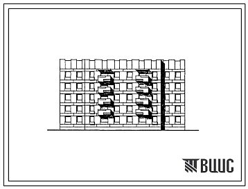 Типовой проект 174-024с.85 Блок-секция 5-этажная 2-секционная 30-квартирная рядовая-торцовая 1Б.2Б.3Б-1Б.2Б.3Б