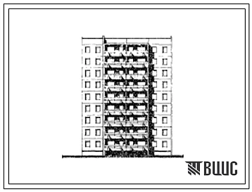 Типовой проект 141-016/1 Девятиэтажная блок-секция торцевая правая на 36 квартир (однокомнатных 1Б-9, двухкомнатных 2Б-9, трехкомнатных 3Б-9, четырехкомнатных 4Б-9). Для строительства в 1В и 2В климатических подрайонах