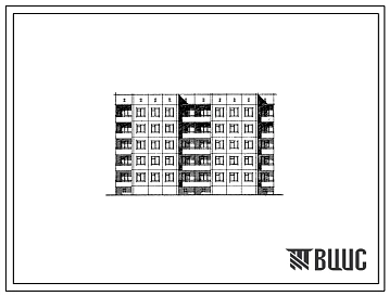 Типовой проект 93-014 Пятиэтажная 20-квартирная рядовая с торцевым окончанием блок-секция (трехкомнатных 3А-10, четырехкомнатных 4Б-10) с шагом поперечных стен 2,7 и 3,3 м. Для строительства во 2А климатическом подрайоне г.Архангельска